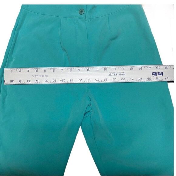 Tall Tailored Teal Ankle Pants Bright Bold Work Colored Fall Layer - Picture 9 of 9